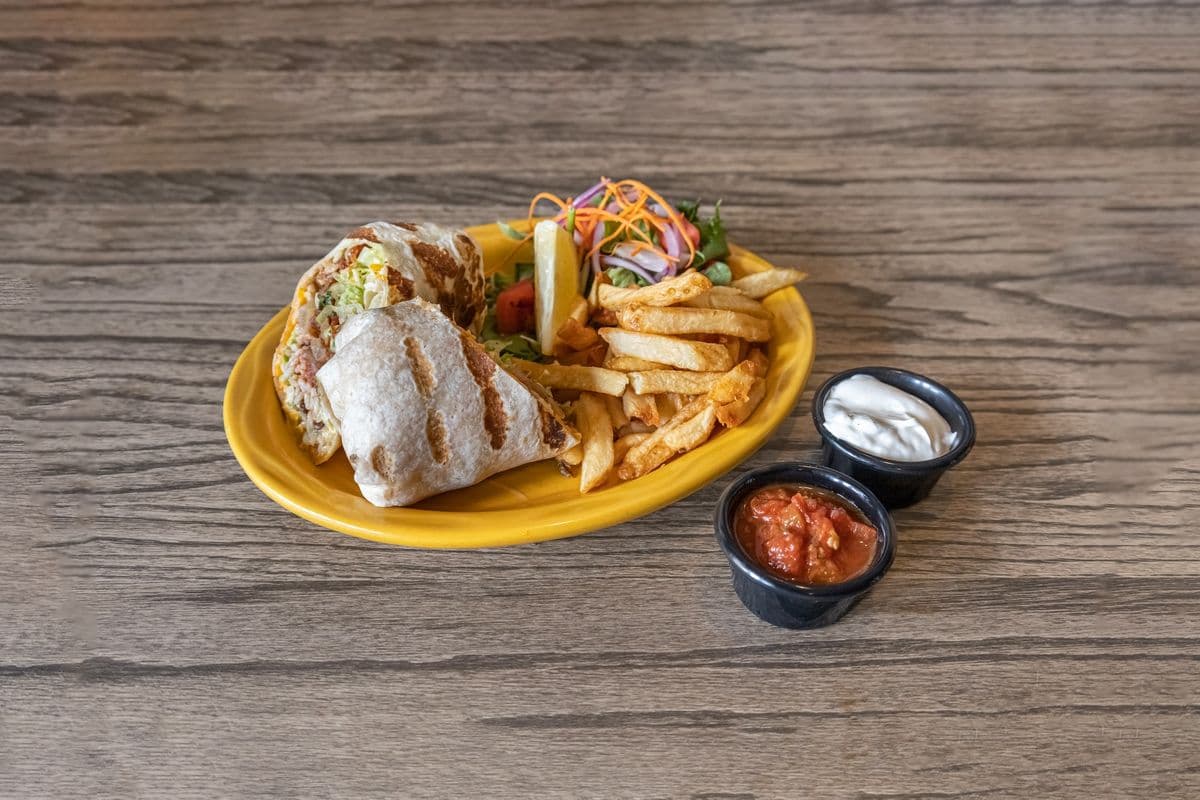 Fried Chicken and Avocado Burrito