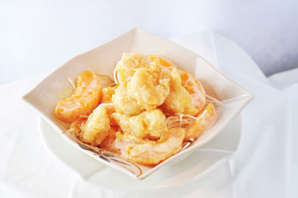 82. Shrimp with Peaches