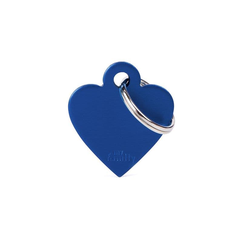 MyFamily Heart Aluminum Blue Engraved Tag