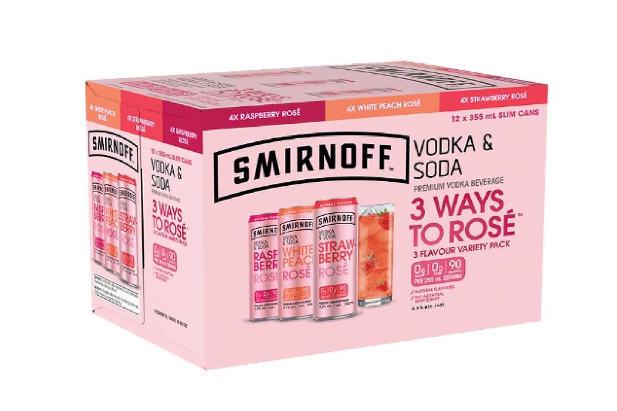 Smirnoff 3 Ways To Rosé Mix Pack (12 x 355ml)