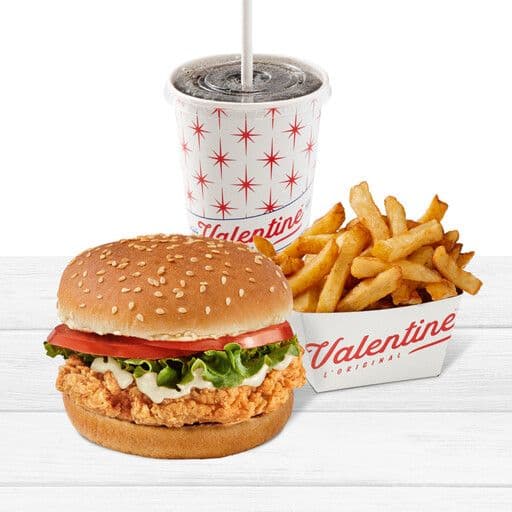 Trio burger de poulet avec frites / Chicken Burger Trios with Fries