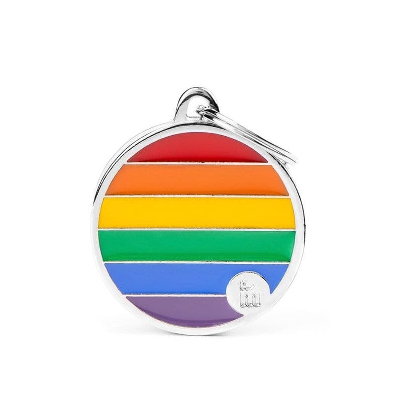 MyFamily Pride Rainbow Circle Engraved ID Tag