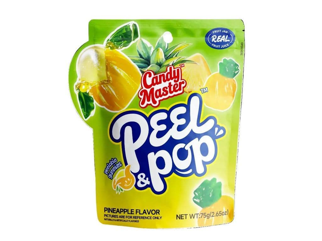 Candy Master Peel Pop Pineapple Peelable Gummy Candies 75g