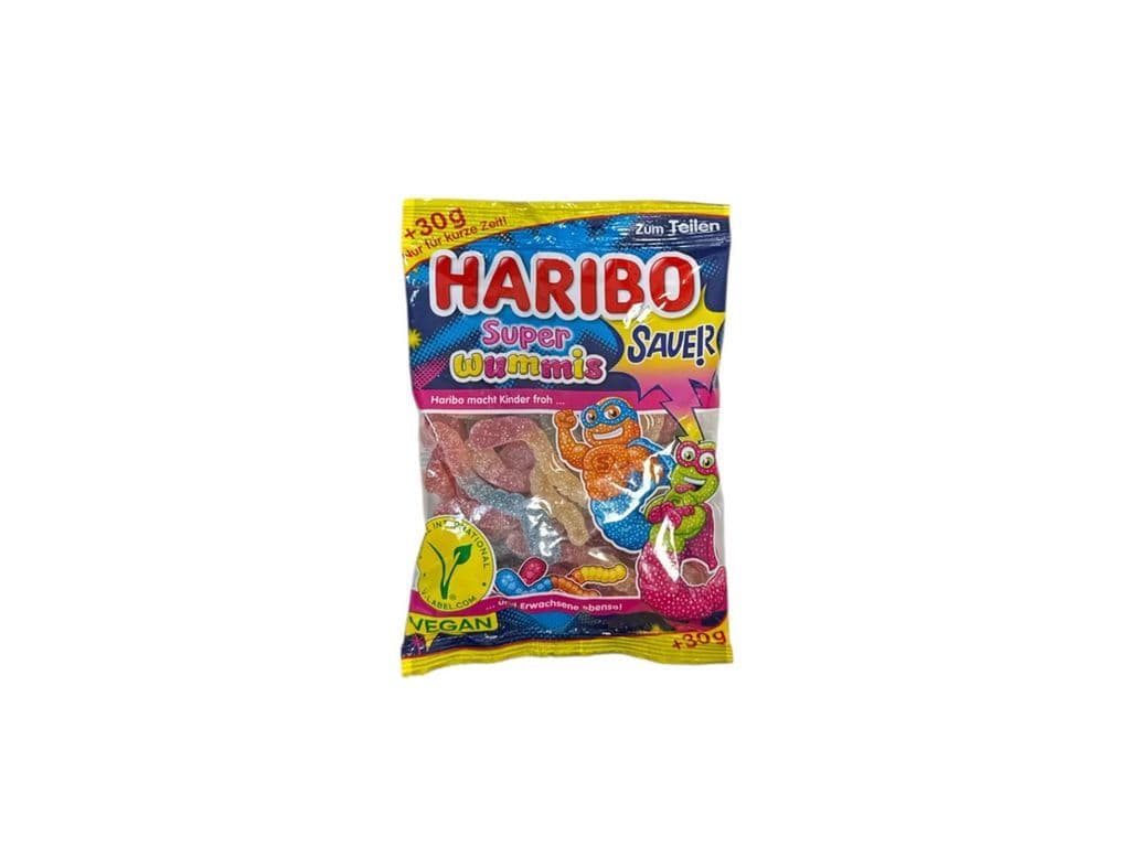 Haribo Super Wummis Sour Gummy Worms 205g Vegan Candy