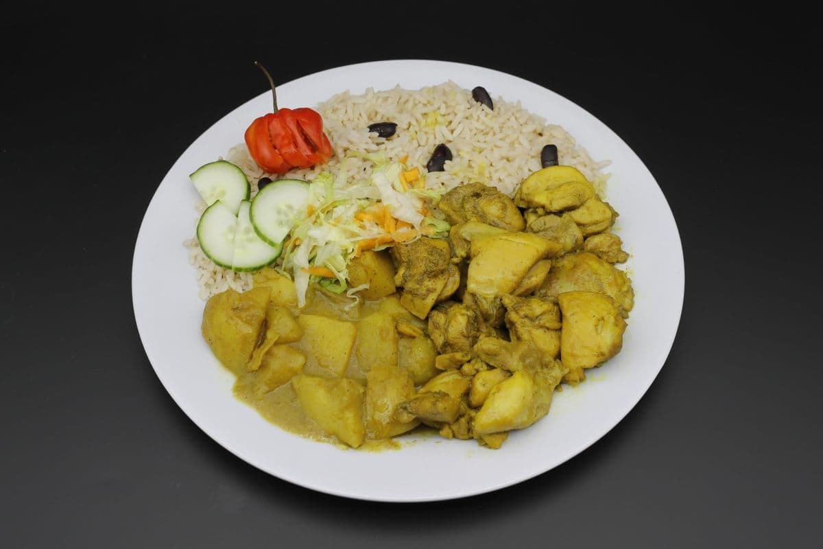 Chicken Curry with rice and peas