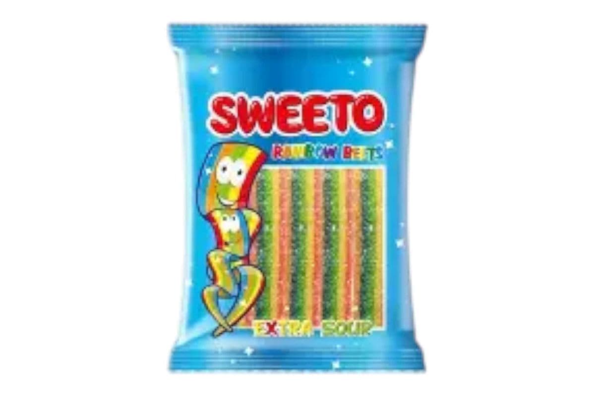Sweeto Rainbow Belts (Extra Sour) (80g) (150 Cal)
