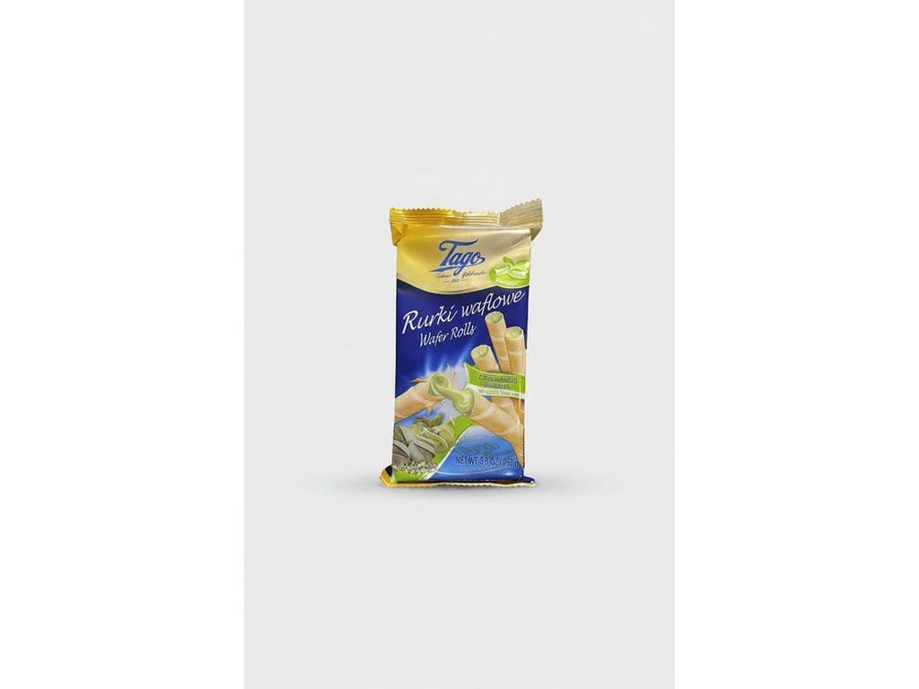 Tago Wafer Rolls Pistachio Cream Filled Crunchy Biscuit Sticks 150g