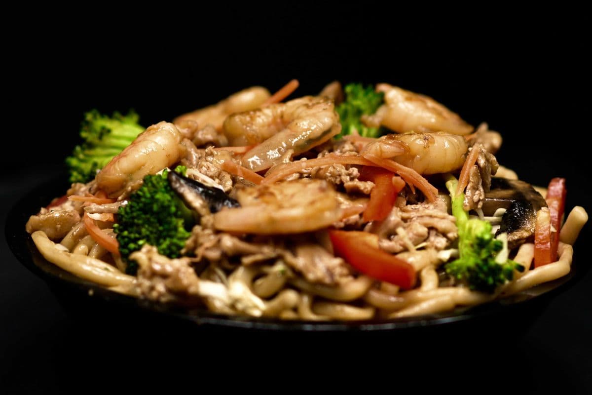 Beef and Shrimp on Rice