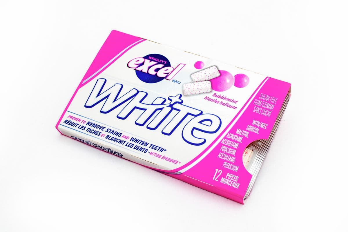 Excel White Sugar-Free Bubblemint Gum (12 pcs) 口香糖 美白牙齿无糖泡泡味（白粉）