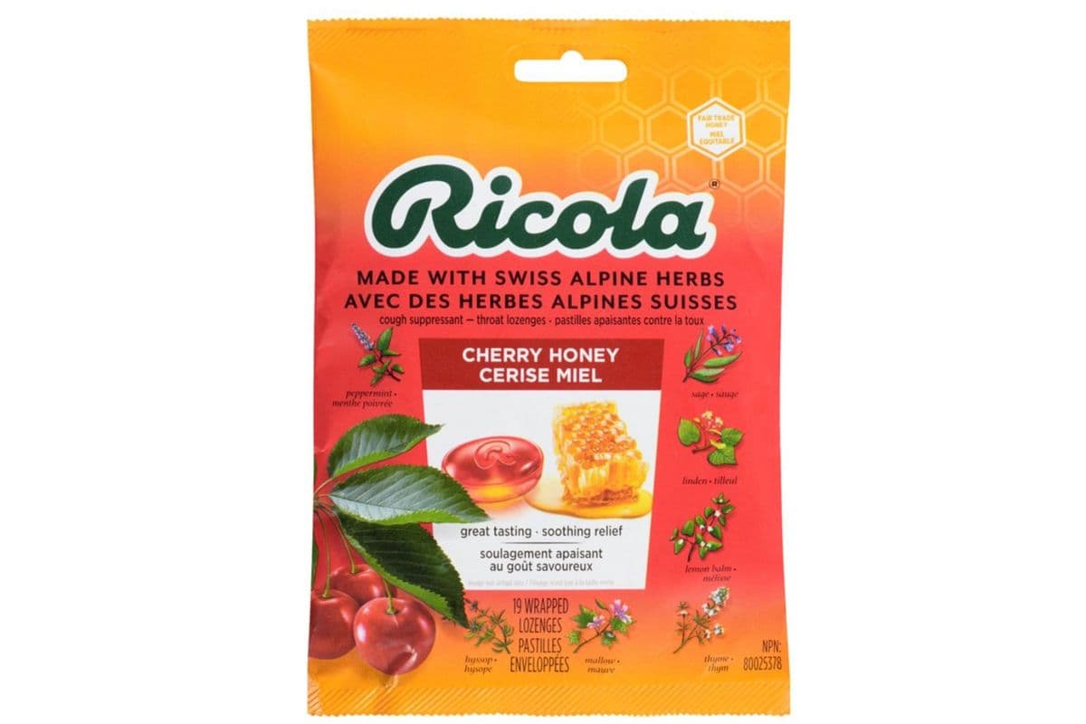 Ricola Cherry Honey Relief Bag (19 lozenges)