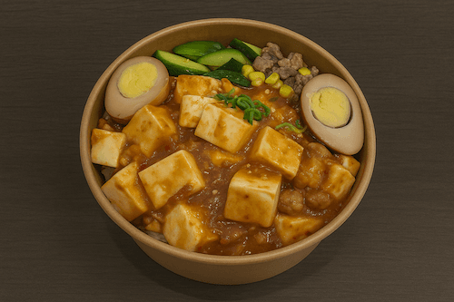 Tofu with Minced Pork in Garlic Chili Sauce / 麻婆豆腐飯