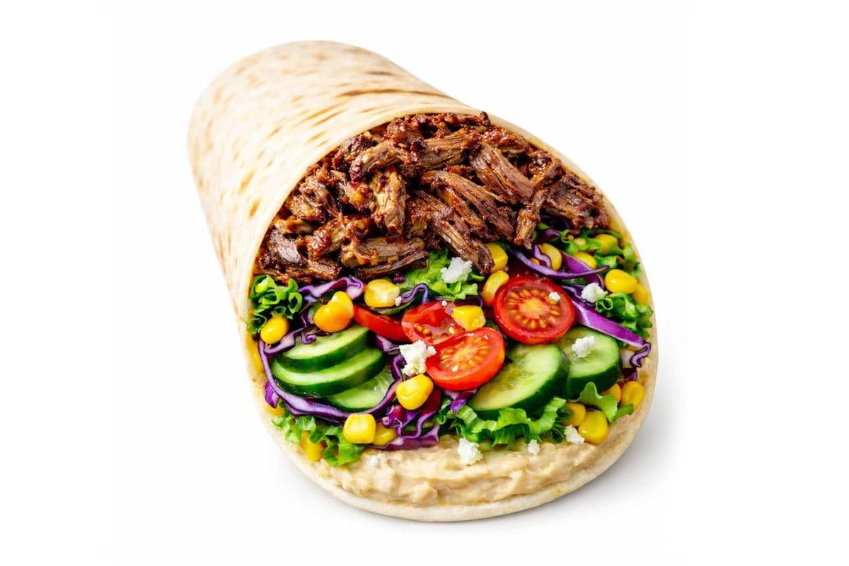 Moroccan Steak Strips Wrap (Pulled Beef)