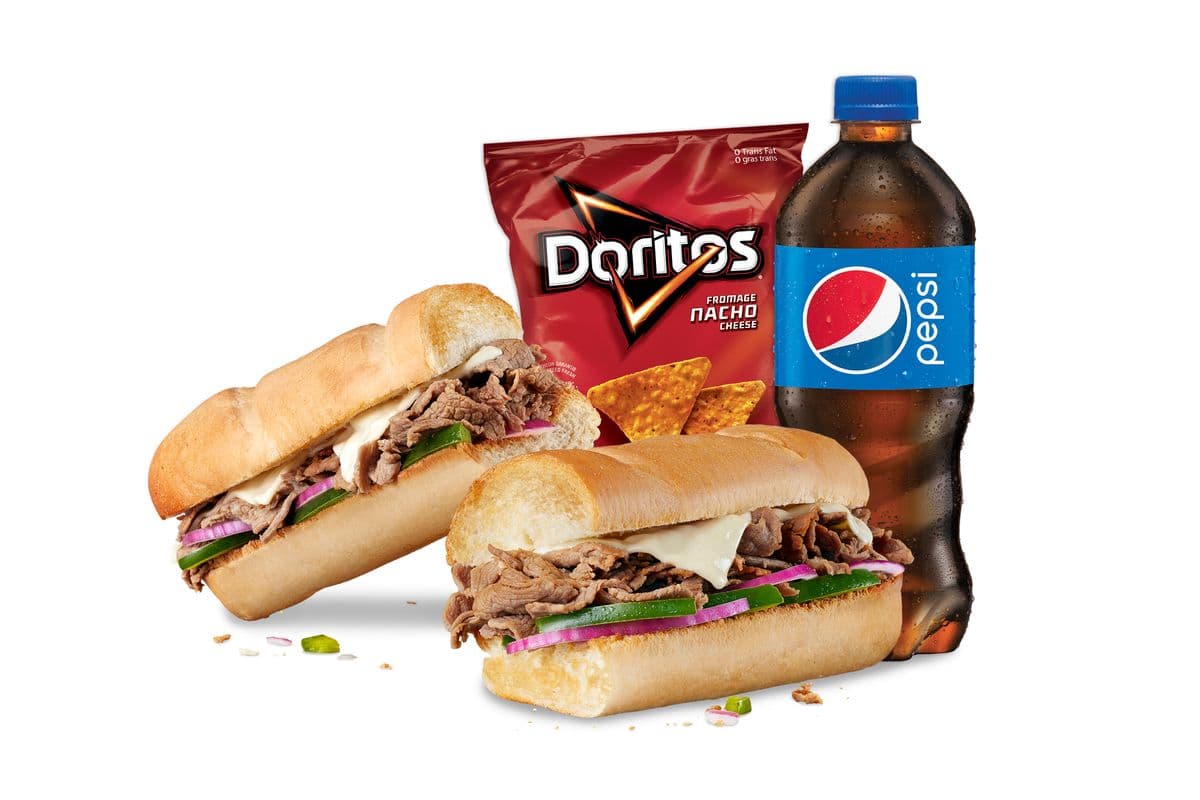 Footlong Steak & Cheese Sub Combo (770-1060 Cals)