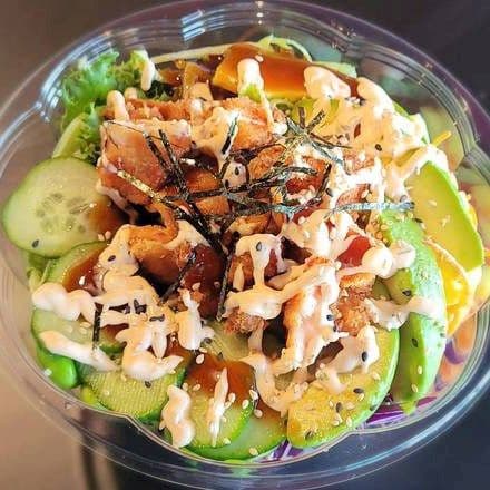 Poké bol poulet tempura / Chicken Tempura Poké Bowl