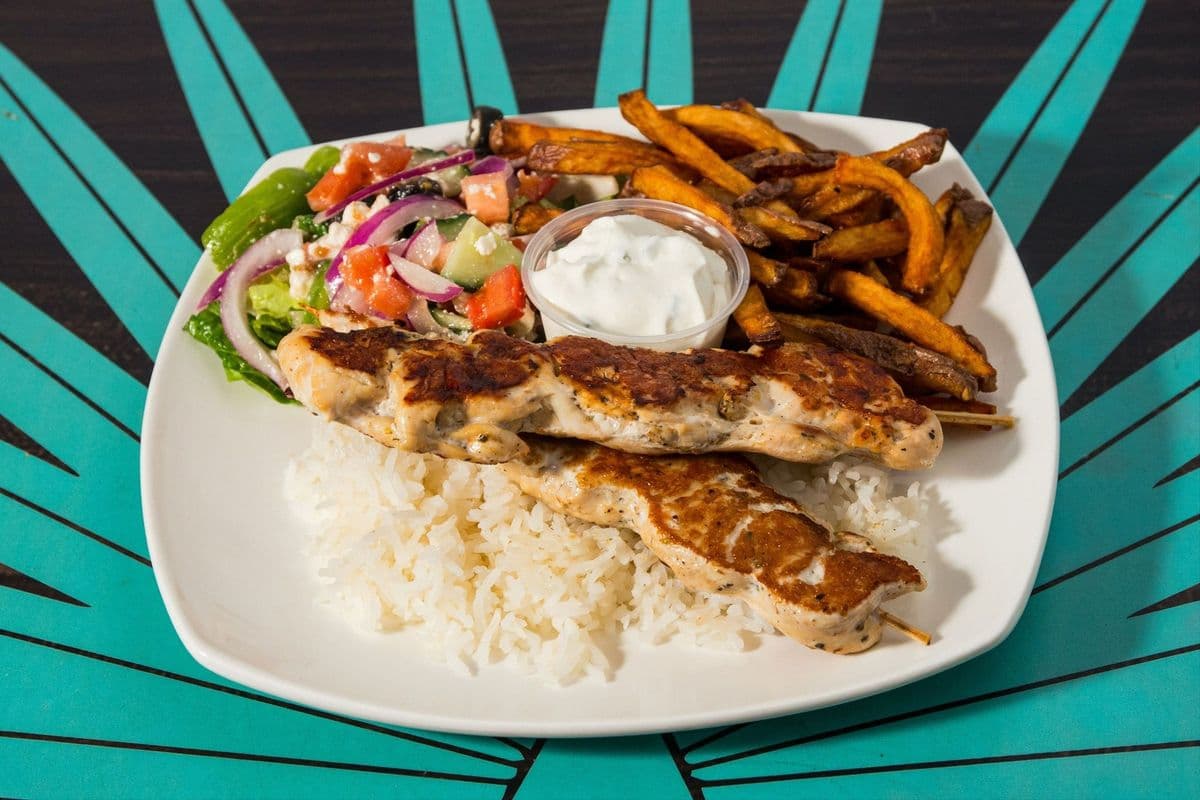 Double Souvlaki Platter