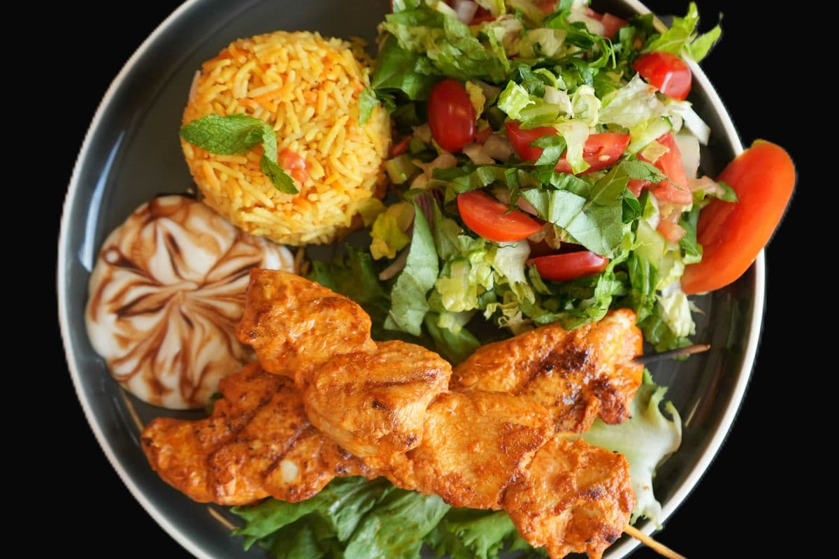 Chicken Souvlaki Plate (Kabab)