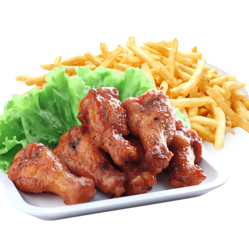 Ailes de poulet avec frites 12mcx / Chicken Wings with Fries 12pcs