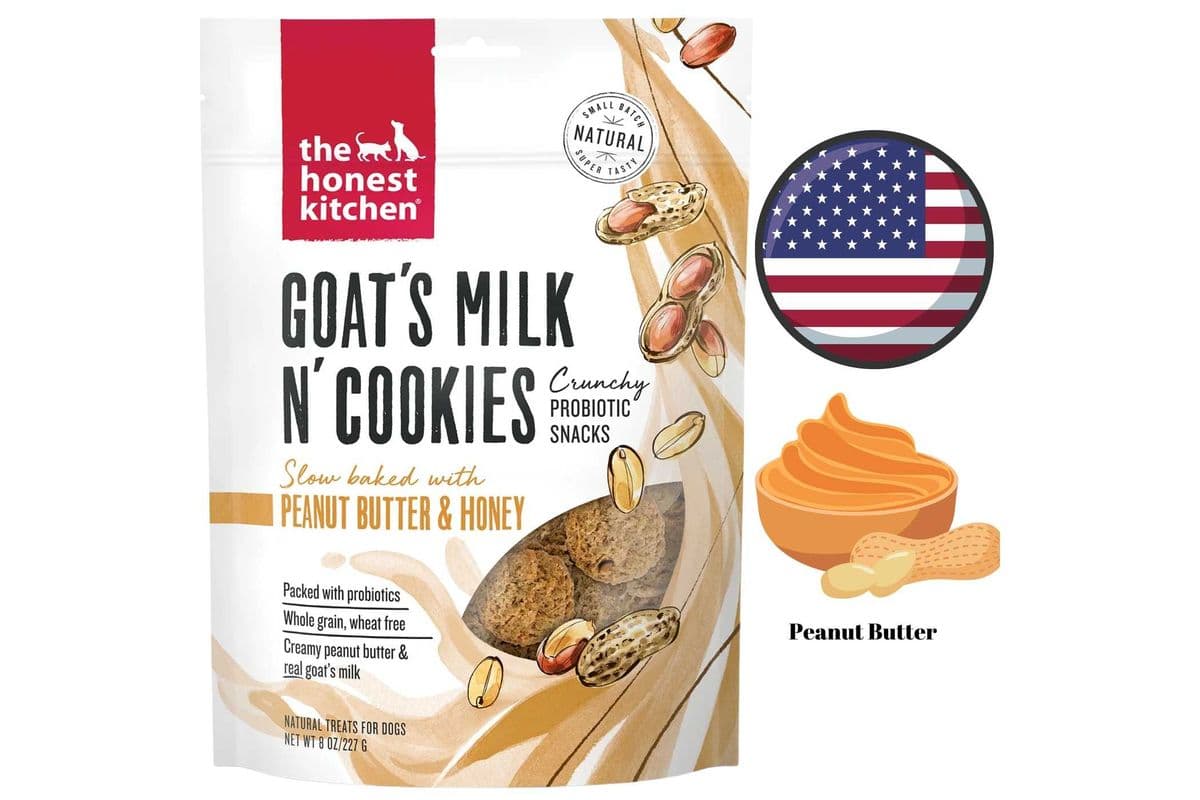 The Honest Kitchen - Goat's Milk N' Cookies Peanut Butter & Honey Dog Treats - 8 Oz