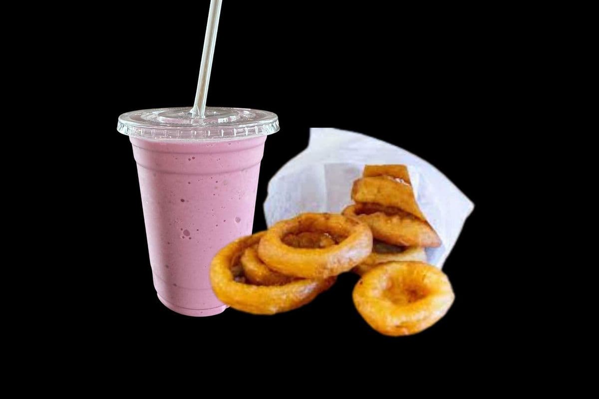 Onion Rings and Milkshake