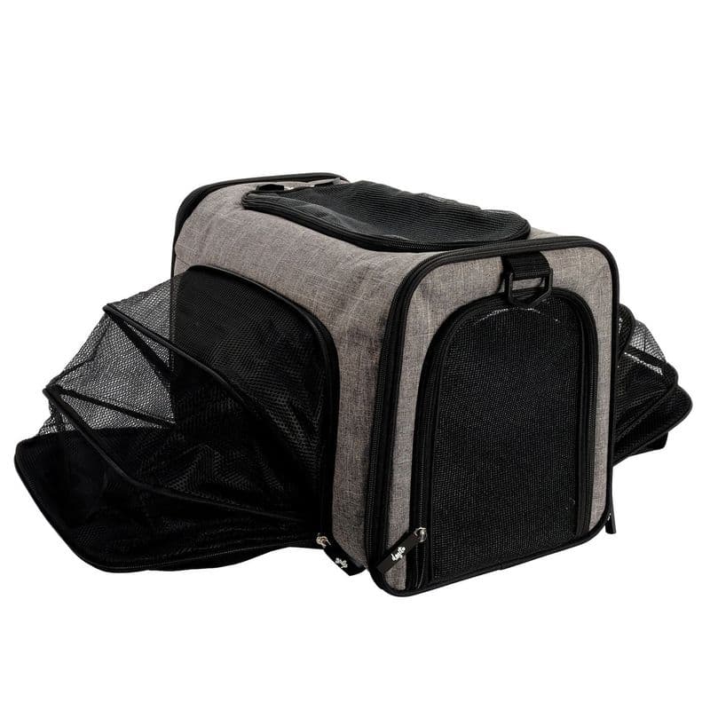 Dogit Explorer Expandable Soft Carrier Bag, Small Dog Travel Carrier,Black