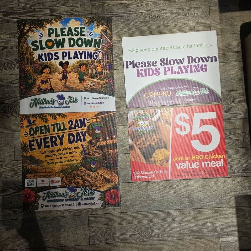 Please Slow Down Kids Playing Lawn Sign