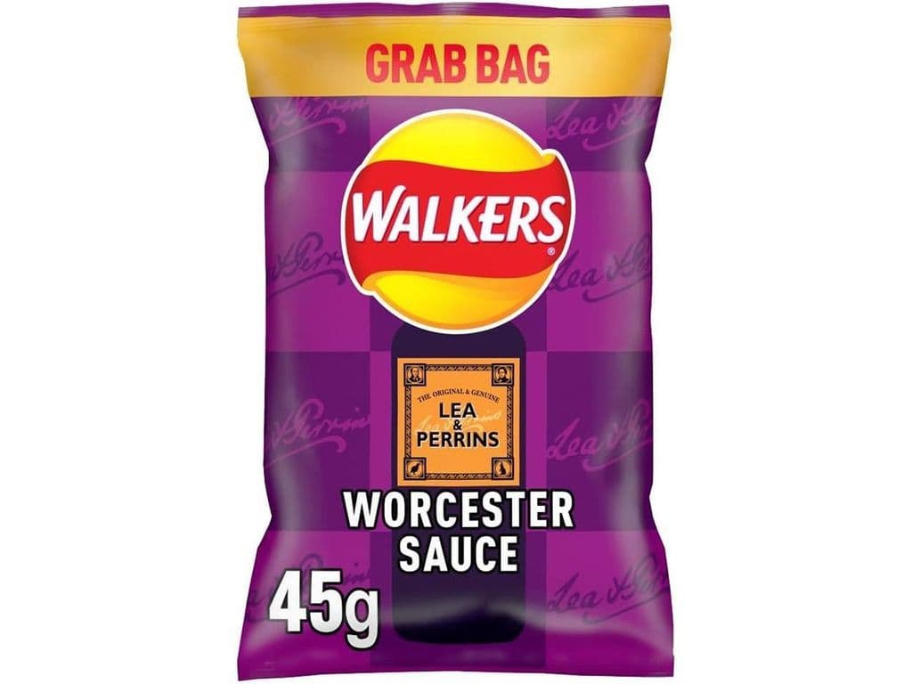 Walkers Worcester Sauce Lea and Perrins Crisps UK 45g Chips 