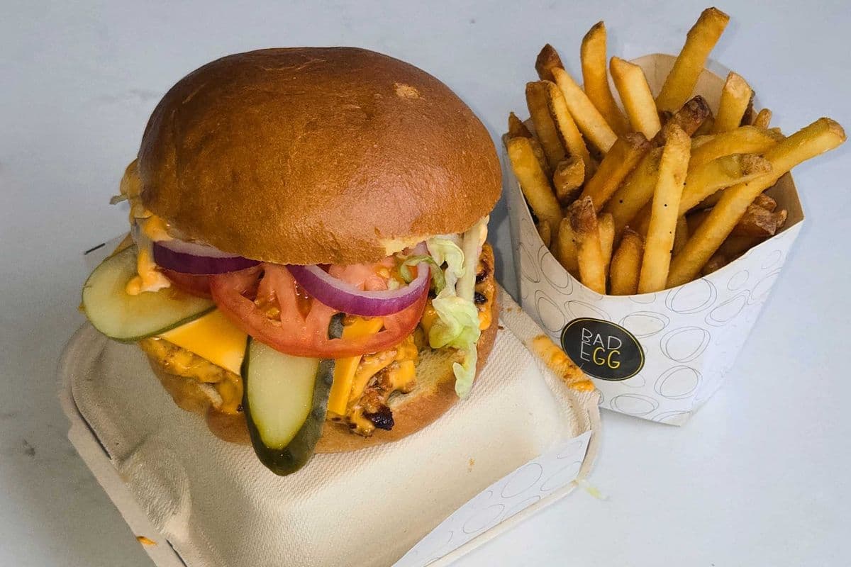 Bold Bite Kicker Chicken Burger and Fries