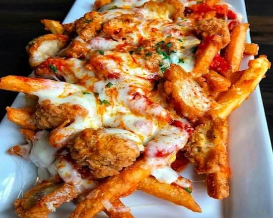 Popcorn Shrimp Cheese Fries