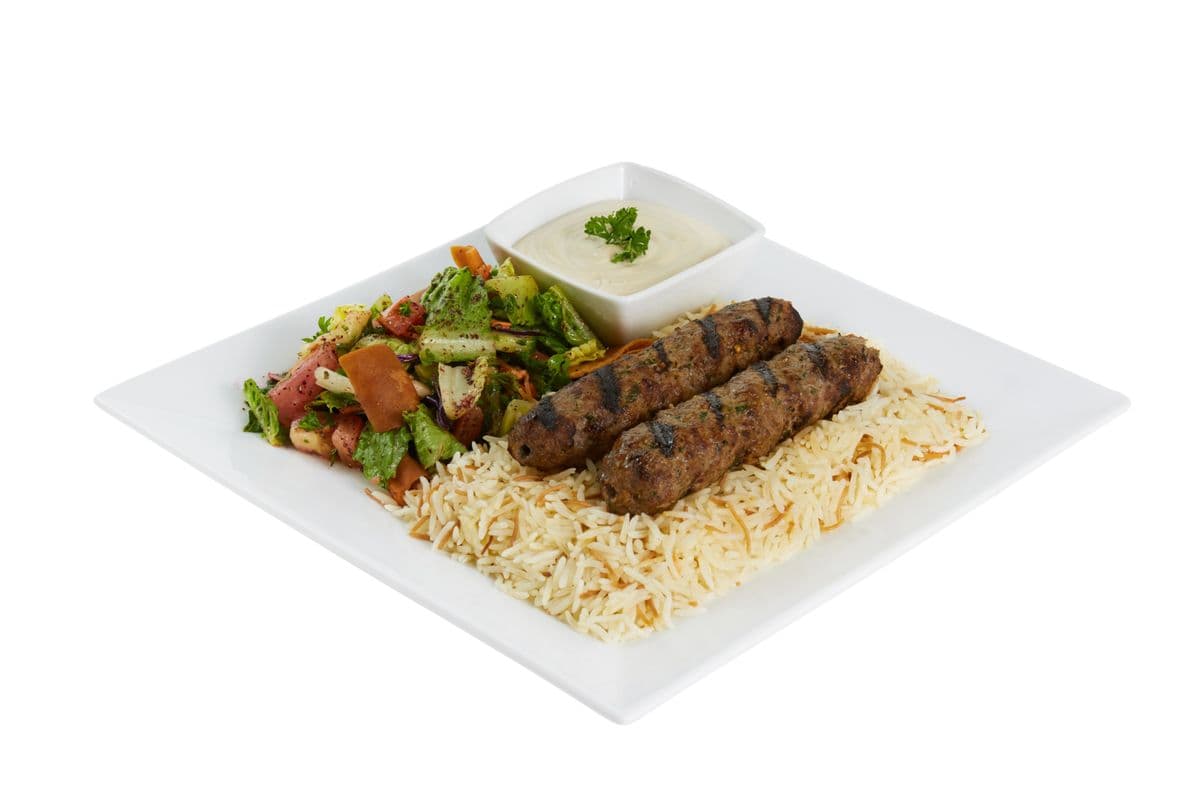 Shish Kafta (2 Skewers) Plate