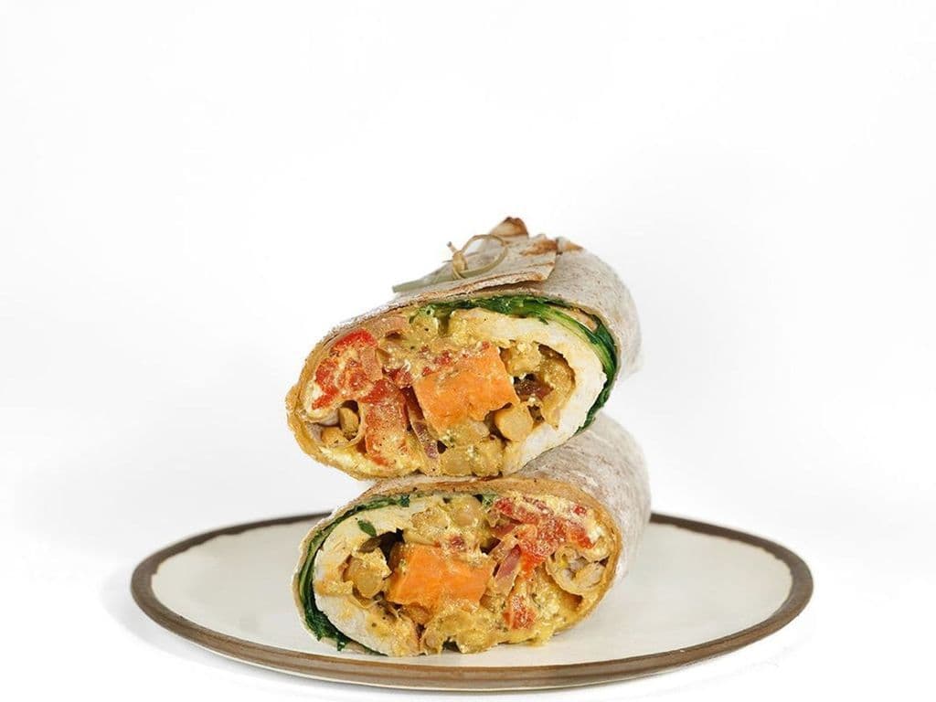 Roasted Red Pepper Chicken Tahini Wrap