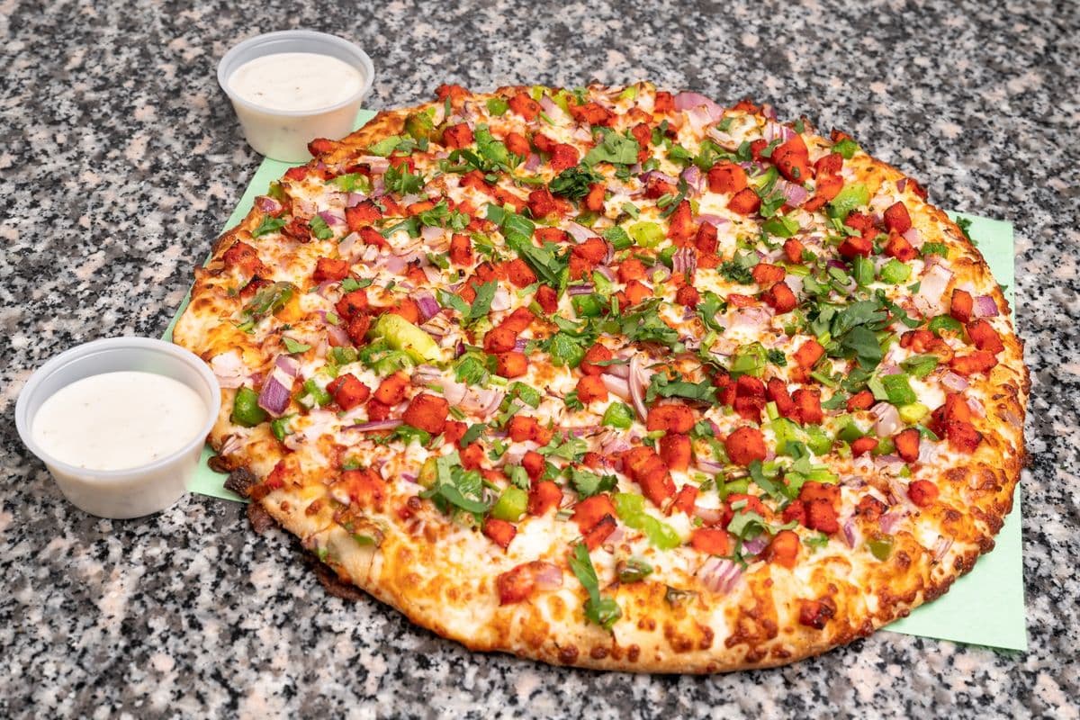 Large Tandoori Chicken Recipe Pizza