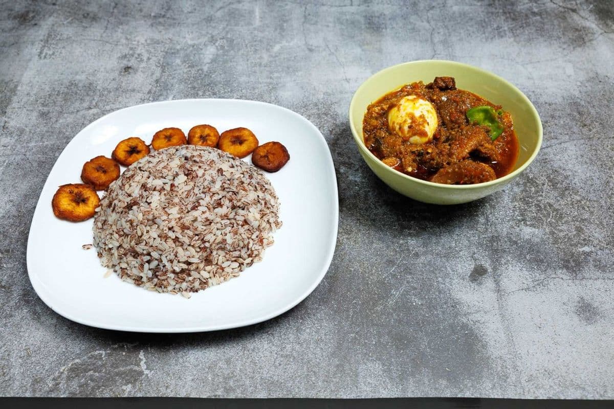Ofada Rice and Ayamase