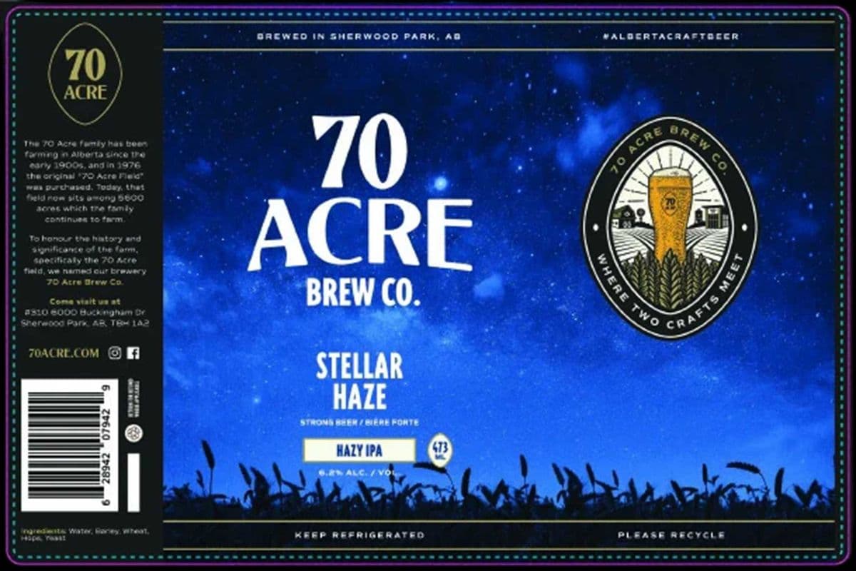 106940. 70 Acre Stellar Haze IPA (1 x 4pc)