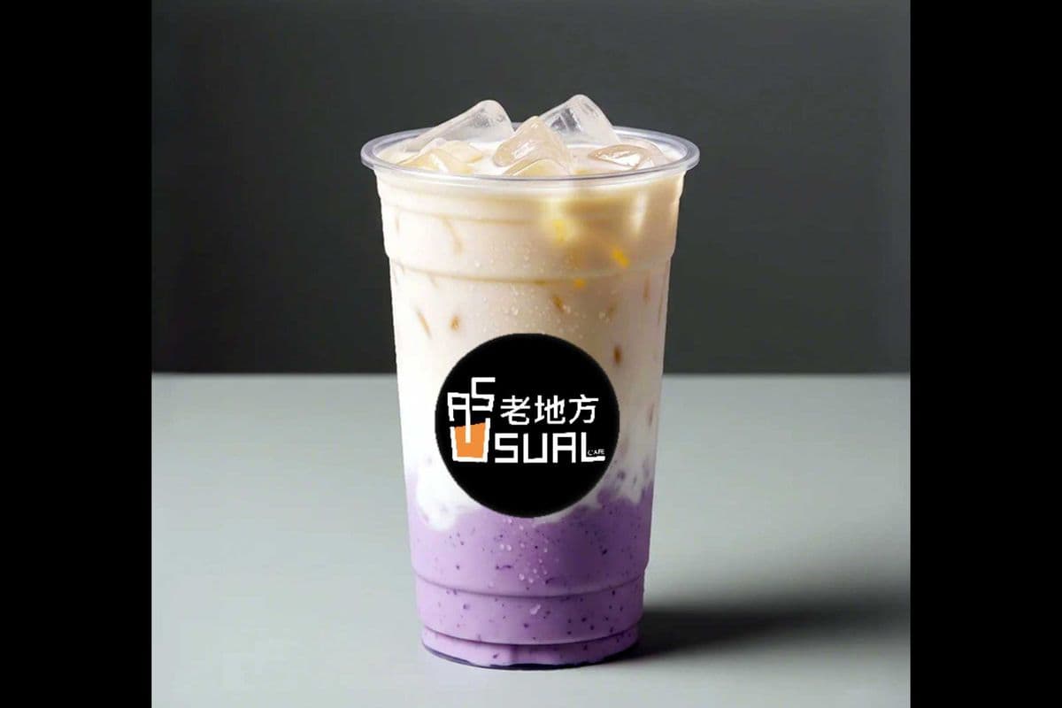 Green Tea Latte with Fresh Taro / 芋芋茉香拿鐵