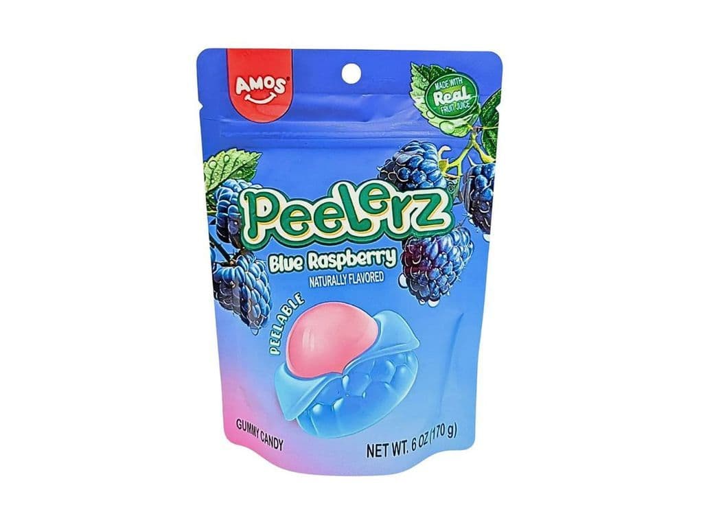 Amos Peelerz Gummy Blue Raspberry Peelable Gummies 170g Candies 