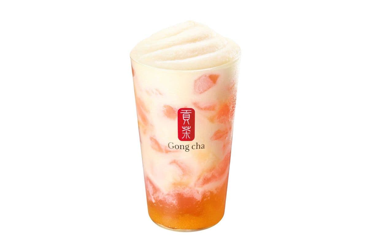 Double Peach Milk Tea with White Peach Jelly