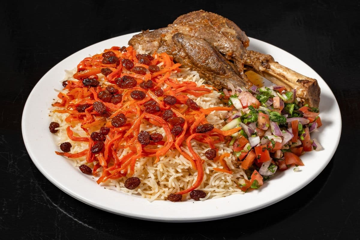 Kabuli Lamb Shank Palao Afghani Platter