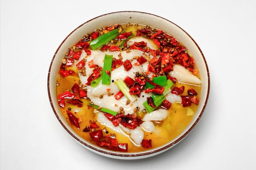 T1. Signature Boiled Fish Fillet in Chilli Broth (Spicy) - 蜀莊沸騰魚(辣)