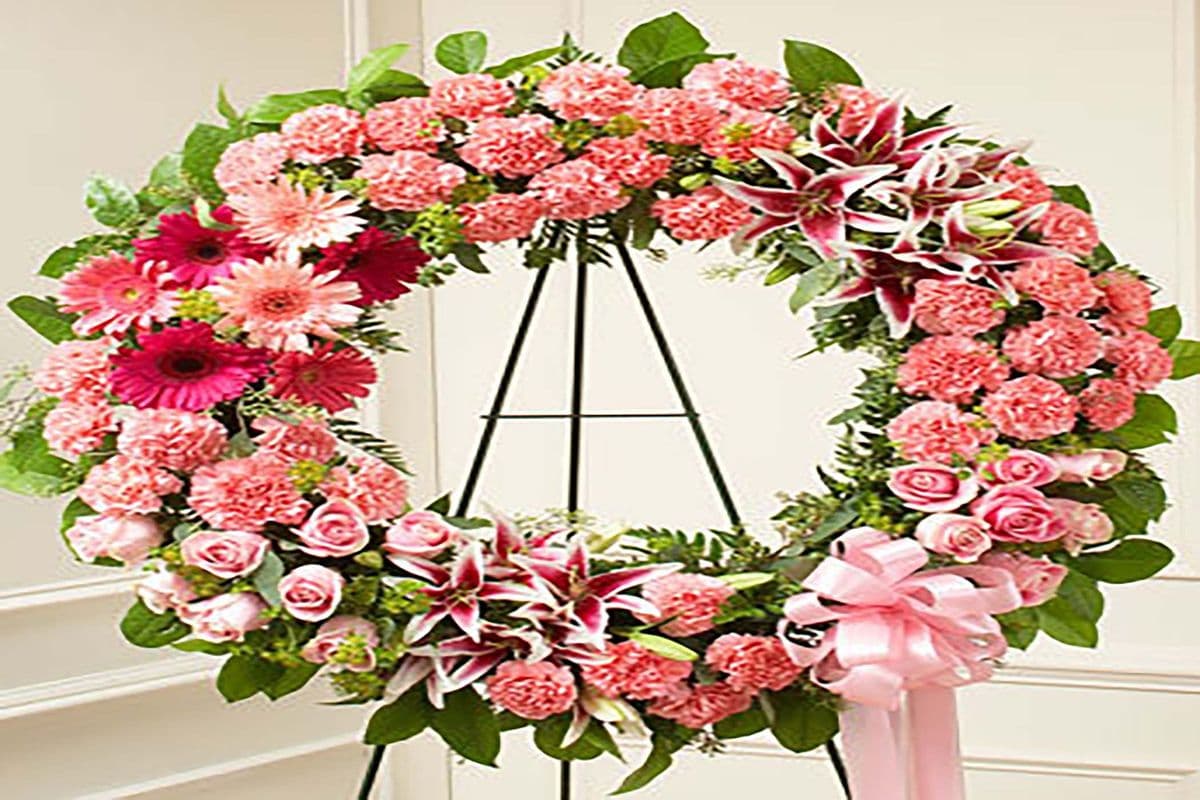 Large Pink Sympathy Wreath