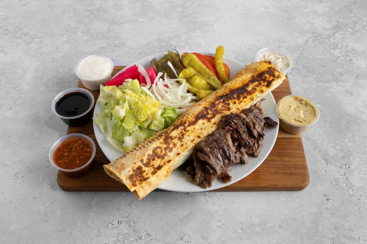 Beef Shawarma Saj Wrap