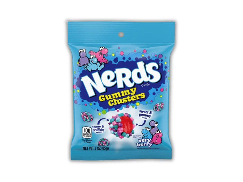 Nerds Gummy Clusters Very Berry Crunchy Candy Coated Gummies 85g 