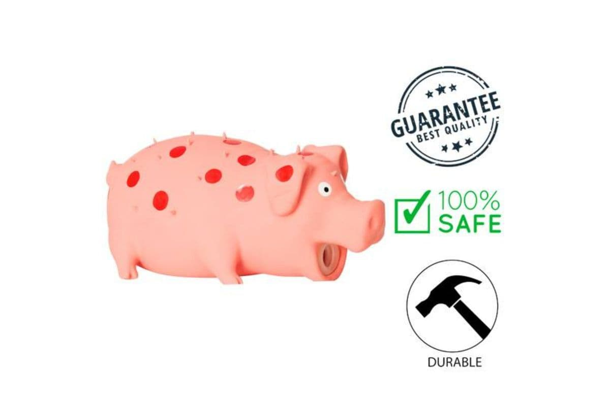 BuD'z - Latex Spotted Pig Squeaker Dog Toy - Pink