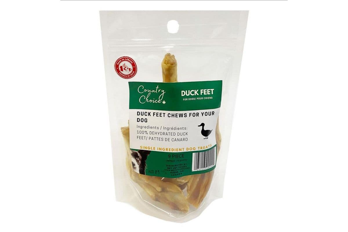 Country Choice Duck Feet Chews Dog Treats (9 Per Pack)