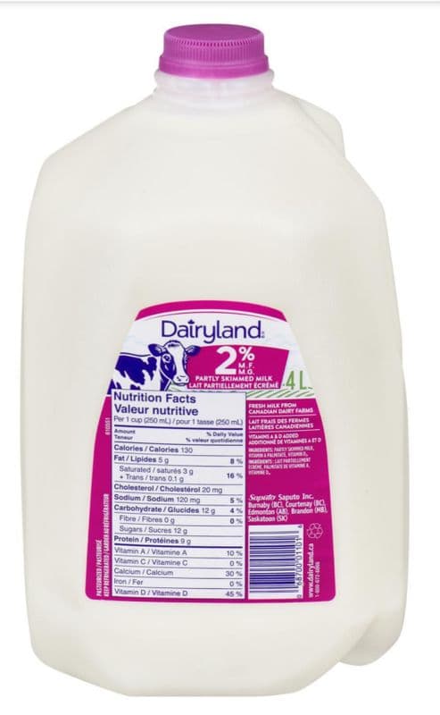Dairyland 2% milk (4 lt.)