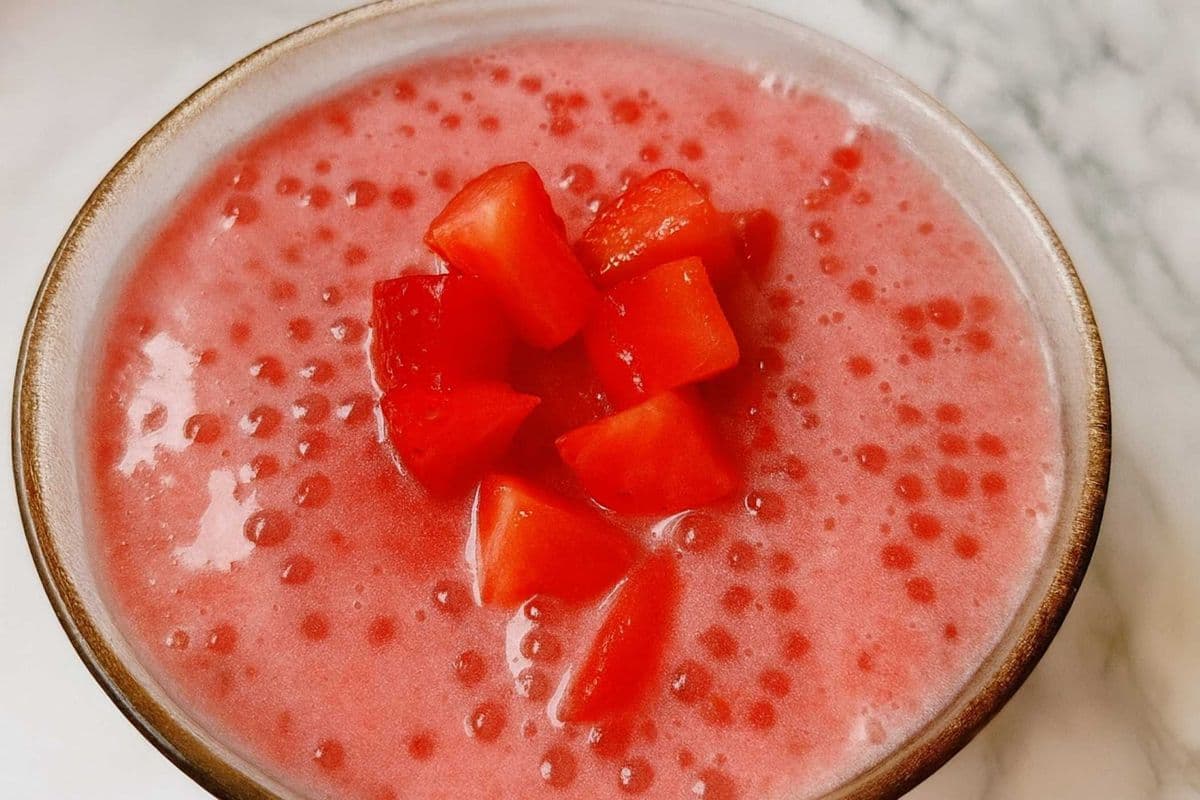 Strawberry Sago dessert草莓西米露糖水