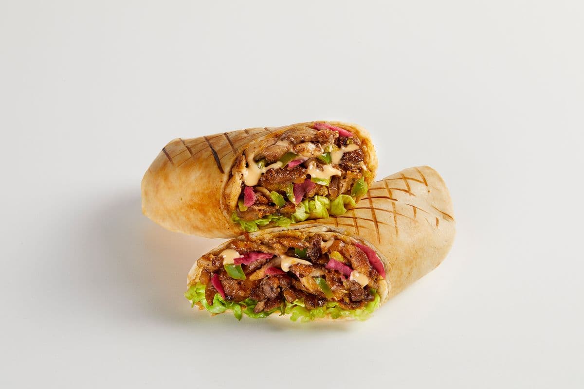 Philly Chicken Wrap with Canned Pop