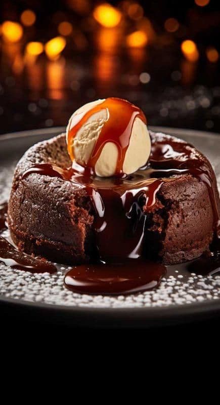 Molten Chocolate Lava Cake with Vanilla Ice cream