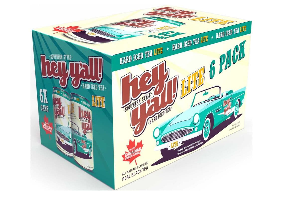 HEY Y'ALL HARD ICED TEA LITE 6PK CANS***NEW SUMMER 2026***ON SALE NOW*** (1 x 6P CANS)