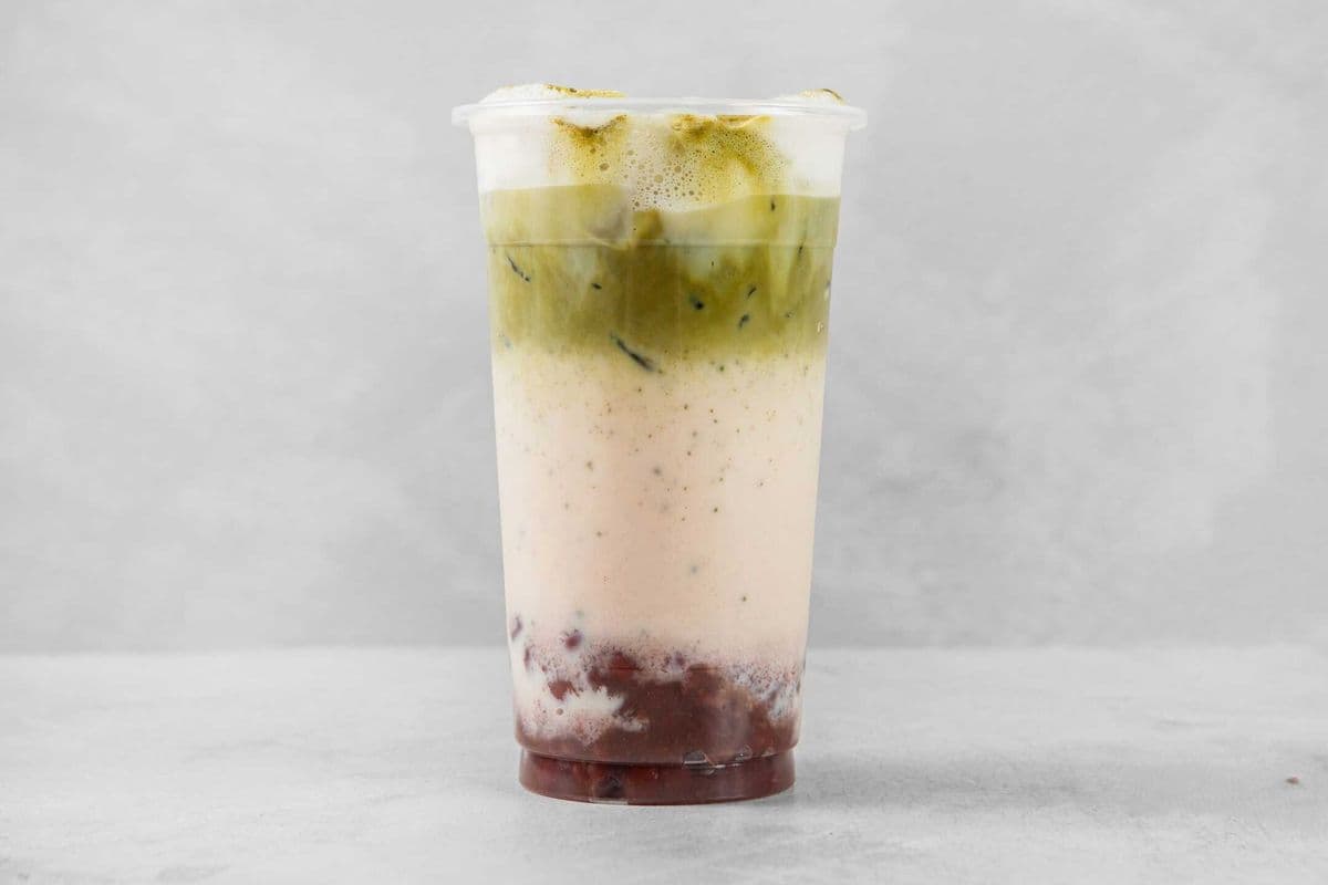 Sweet Red Bean Matcha Latte