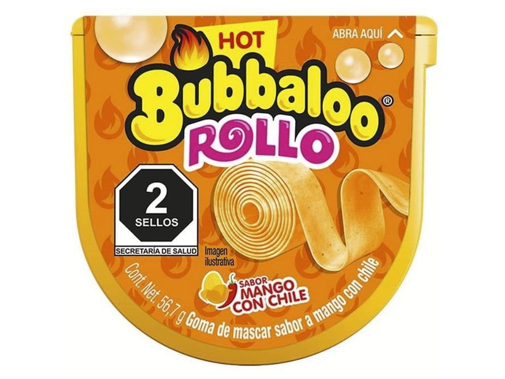 Bubbaloo Rollo Mango Chili Mexican Spicy Bubblegum Tape 56.7g 